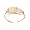Round Natural Sea Shell Finger Rings RJEW-JR00848-01-4