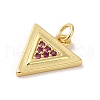 Rack Plating Brass Micro Pave Cubic Zirconia Pendants KK-P241-21G-3