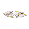 Christmas Theme Rack Plating Alloy Enamel Pendants PALLOY-O109-37P-3