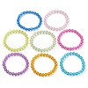 8Pcs 8 Colors 7.5mm Faceted Round Transparent Acrylic Beaded Stretch Bracelets for Women BJEW-JB10248-01-1