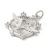 Rack Plating Brass Micro Pave Cubic Zirconia Pendants KK-A190-17G-2