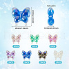  12Pcs 6 Colors Luminous UV Plating Rainbow Iridescent Acrylic Beads OACR-TA0001-50-12