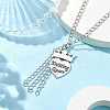 Alloy Crown with Heart Carved Word Knitting Queen Pendant Necklace NJEW-JN04696-3