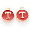 Golden Plated Alloy Enamel Charms X-ENAM-S118-03T-1