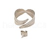 Leaf Alloy Cuff Bangle & Cuff Ring Sets FS-WGCE308-01-5