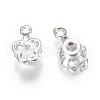 Alloy Cubic Zirconia Charms ZIRC-Q003-15P-1