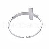 Non-Tarnish 304 Stainless Steel Cross Open Cuff Ring RJEW-T023-17P-2