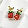 Brass Stud Earring Findings KK-K371-35G-3