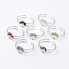 Natural Gemstone Chip Bead Cuff Bangles BJEW-L624-B-1