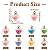  32pcs 8 colors Glass Bottle Pendant GLAA-TA0001-36-3