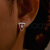 Horse Eye 925 Sterling Silver Micro Pave Clear Cubic Zirconia Cartilage Earrings with Chain FS-WGA2317-02-1