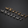 Stainless Steel Micro Pave Clear Cubic Zirconia Threadless Labrets WG26305-08-3