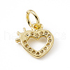 Brass Micro Pave Clear Cubic Zirconia Charms ZIRC-F132-38G-2