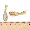 Teardrop Brass Micro Pave Cubic Zirconia Dangle Stud Earrings for Women EJEW-A132-04G-5
