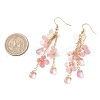 Flower Brass Dangle Earrings EJEW-TA00643-02-3