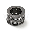 Rack Plating Brass Micro Pave Clear Cubic Zirconia European Beads KK-L215-015B-1