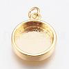 Brass Pendant Cabochon Settings KK-P146-06G-1