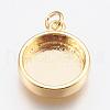 Brass Pendant Cabochon Settings KK-P146-06G-1