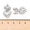 Bowknot Brass Micro Pave Clear Cubic Zirconia Dangle Stud Earrings for Women EJEW-U057-03P-5