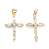Brass Micro Pave Clear Cubic Zirconia Pendants ZIRC-M115-30G-2