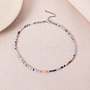Bohemian Styles Faceted Round Glass Seed Beaded Necklaces for Women WGF25DA-03-1