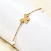 304 Stainless Steel Butterfly Link Bracelets BJEW-C098-01B-G-1