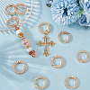 SUNNYCLUE 12Pcs Alloy Crystal Rhinestone Spring Gate Rings FIND-SC0012-68KCG-4