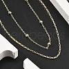 Brass Double Layer Necklaces NJEW-D302-54G-2