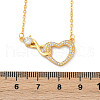 Brass Pave Clear Cubic Zirconia Infinity Heart Pendant Nceklaces for Women NJEW-V011-01G-5