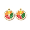 Fruit Seris 304 Stainless Steel Enamel Charms STAS-U060-03G-14-1