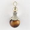 Natural Tiger Eye Pendants G-Q459-02L-1