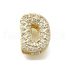 Brass Micro Pave Cubic Zirconia Letter Multi-Strand Links KK-D295-32G-04-1