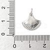 Brass Pave Natural White Shell Fan Charms with Jump Rings KK-S522-17P-3