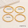 4Pcs Elegant Wave Zinc Alloy Bangle Set for Women HJ1399-1-5