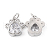 Rack Plating Brass Micro Pave Cubic Zirconia Charms KK-C021-07P-1