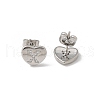 Rack Plating Brass Micro Pave Clear Cubic Zirconia Stud Earrings EJEW-K299-01P-X-4
