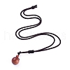 Synthetic Goldstone Pendant Necklaces NJEW-P241-A13-2