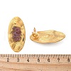 Oval Stainless Steel Stud Earrings EJEW-D303-01G-03-3