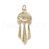 Brass Micro Clear Cubic Zirconia Pendants ZIRC-F120-070G-2