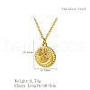 Stylish Stainless Steel Sunbeam Pendant Necklace for Women's Daily Wear KZ7444-1-1