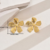 Stylish Stainless Steel Striped Flower Stud Earrings CN5900-3-2