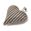 Brass Micro Pave Clear Cubic Zirconia Pendants KK-U076-19P-2