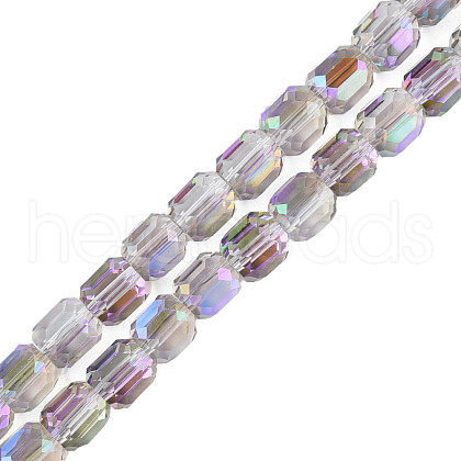 Electroplate Transparent Glass Beads Strands EGLA-N002-32-C12-1