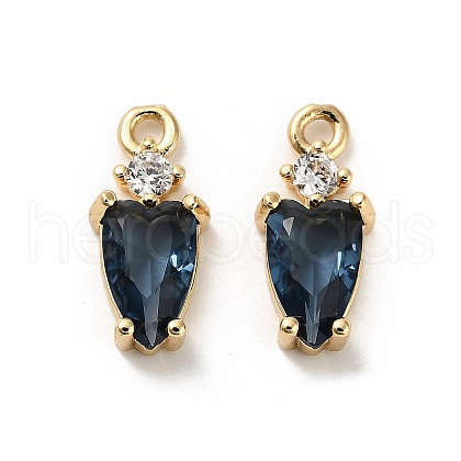 Brass Micro Pave Cubic Zirconia Pendants KK-P301-02G-04-1