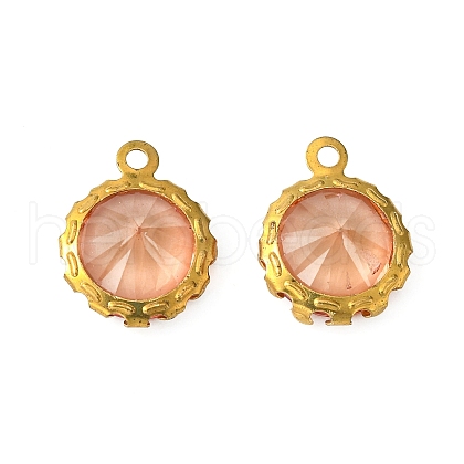 Brass Resin Rhinestone Pendants KK-K037-13mm-02-1