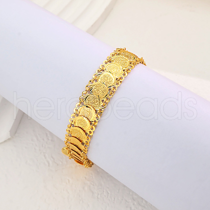 Brass Saint Benedict Coin Link Bracelets for Women TD6981-1