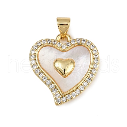 Brass Micro Pave Cubic Zirconia Pendants KK-D376-04G-1