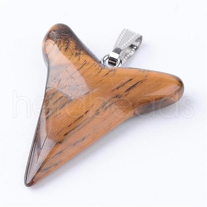Natural Tiger Eye Pendants G-R389-07-1