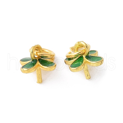 Brass Enamel Eye Pin Peg Bails KK-K399-13G-1