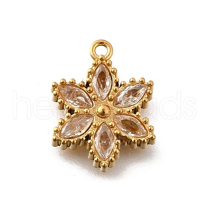 304 Stainless Steel Micro Pave Cubic Zirconia Pendants Charms STAS-K256-27G-02-1